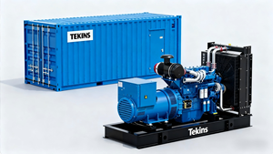 三相 50 Hz 1500 RPM 1100 KW 1375 KVA 柴油发电机组 ATS 100% 铜线交流发电机 静音集装箱型特大号 - Product Image 2