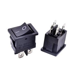 Interrupteur à bascule noir 4 broches 2 positions marche/arrêt 6A 250V/10A 125V, mini interrupteur pour bateau 21*15 - Product Image 1