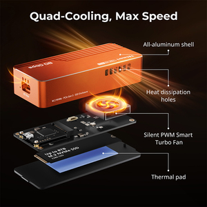 Tesmart usb4 80Gbps PCIe 5.0 / 4.0 / 3.0 NVMe SSD bao vây Tương thích với Thunderbolt 5 usb4 USB 3.2 Gen 2x2 M.2 SSD trường hợp - Product Image 3