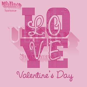 Giao Hàng Nhanh Bling Rhinestone Hotfix Chuyển Thiết Kế Valentineday Rhinestone Chuyển Mô Hình Sắt Trên Chuyển Cho T Áo Sơ Mi - Product Image 3