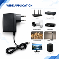 Adaptateur secteur mural AC/DC 12V 1.5A 18W stabilisé à 6 protections CE FCC RoHS pour caméra CCTV, bande LED et routeur