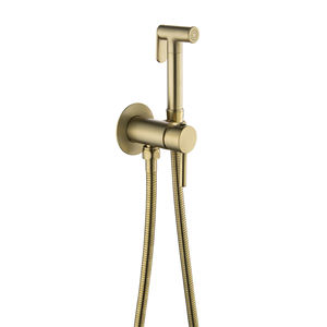 Pulvérisateur manuel en laiton pour toilette Bidet, Shattaf, avec <span class=keywords><strong>robinet</strong></span> mitigeur d'eau chaude et froide, avec <span class=keywords><strong>support</strong></span>, tuyau et kit <span class=keywords><strong>de</strong></span> Douche à Jet - Product Image 1