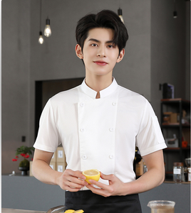 Nouveau Style corps complet respirant à manches courtes hommes vêtements d'été hôtel Restaurant cuisine spécial restauration Chef uniforme - Product Image 4