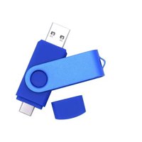 Grosir Pabrik ponsel komputer mobil Dual guna Usb 2.0 Flash Drive 128MB-128G logo kustom logam berputar Usb