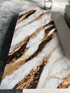 1220×2900×3mm UVコーティング<span class=keywords><strong>PVC</strong></span>大理石シート壁パネル（住宅装飾用） - Product Image 2