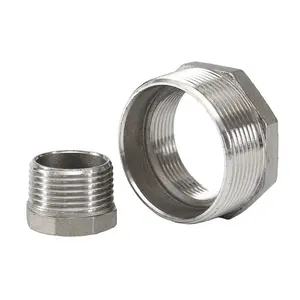 RTS Stainless steel 201 304 pipe fitting hexagonal bushing core bushing female male thread joint hex bushing