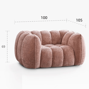 Nouvelle Arrivée 2026 – Fauteuil une place en tissu peluche bouclé vert – Style moderne et décontracté pour appartement et hôtel – Personnalisable et élégant pour les moments de détente - Product Image 6