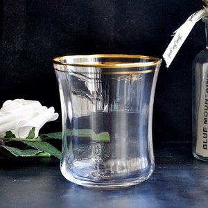 Calici di vetro di cristallo con bordo <span class=keywords><strong>oro</strong></span> moderni di lusso trasparenti per Champagne flauto e vino rosso Set di calici da sposa - Product Image 5