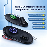 Contrôleur de vêtement chauffant à basse tension avec interrupteur de température en silicone LED et port DC Type-C, personnalisable