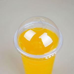 Gobelets en plastique PP transparent givré en forme de U avec couvercle, imprimés du logo, jetables, pour thé au lait, jus de fruits et desserts - Prix de gros - Product Image 4