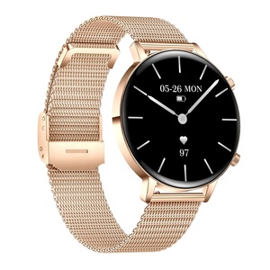 MK96 Rose Gold Smart Watch with Matching Steel Strap Unisex Design AMOLED Screen IP68 Waterproof BT Call Health Fitness Tracker - Product Image 3