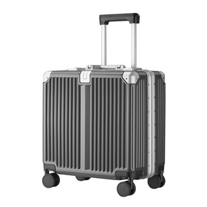 Valise à roulettes Yongsheng en aluminium, 18 pouces, couleur graphite, avec serrure à combinaison, roues universelles, pour voyages d'affaires - Product Image 1