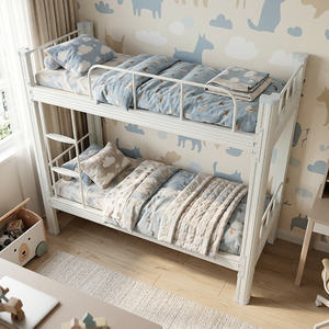 Safe Closed‑Profile Steel <b>Double</b> Bunk <b>Bed</b> Reinforced Structure Cold Rolled Steel <b>Bed</b> Frame For Family & Dorm Use Heavy Duty - Product Image 1