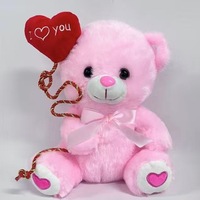 Boneka Teddy Bear Hari Valentine 30cm, Hewan Boneka Plush, Hadiah Romantis dengan Hati 'I Love You', Grosir, OEM