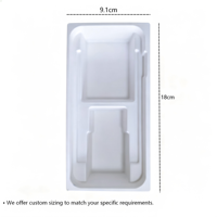 Barquette d'emballage intérieure compostable pour smartphone, en pulpe blanche, pour accessoires de téléphonie mobile
