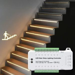 SXZM 180W Blanc En Plastique <span class=keywords><strong>LED</strong></span> Éclairage Capteur D'escalier Haute Qualité 16 Étapes DC12V-24V 8A Télécommande pour Escalier <span class=keywords><strong>Led</strong></span> Éclairage - Product Image 3