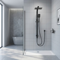 Ensemble douche thermostatique Robinet de baignoire Hot Cold Bathroom Tap with Handheld Shower Kit Exposed Faucet Bathroom
