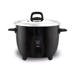 Pentola elettrica per riso in acciaio inossidabile con capacità da 10 tazze (5 tazze poco cotta), il colore nero per le zuppe include il misurino - Product Image 1