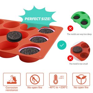 <span class=keywords><strong>Molde</strong></span> de silicona <span class=keywords><strong>para</strong></span> galletas <span class=keywords><strong>Oreo</strong></span> de 12 cavidades, <span class=keywords><strong>molde</strong></span> de silicona <span class=keywords><strong>para</strong></span> <span class=keywords><strong>Chocolate</strong></span> sin Bpa <span class=keywords><strong>para</strong></span> dulces, pudín, jabón, Cupcake, gelatina, Muffin - Product Image 4