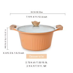 Juego de sartenes y ollas de fábrica personalizado, juego de utensilios de cocina de colores antiadherentes con fondo de inducción - Product Image 5