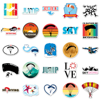 50pcs Hochwertige Extremsport-Cartoon-benutzer definierte Aufkleber Wasserdichter dekorativer Fallschirm aufkleber