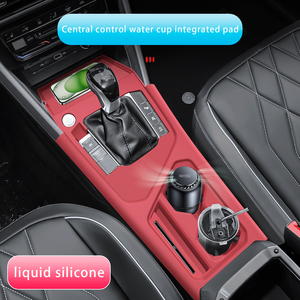 Pour Volkswagen <span class=keywords><strong>Tiguan</strong></span> L, accessoires intérieurs de voiture, décoration, console centrale, tapis en silicone, protection anti-coup de pied arrière, mise à niveau intérieure - Product Image 2