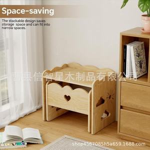 Ensemble table et chaise en bois pour enfants, hauteur réglable, pour enfants de 1 à 3 ans, bureau d'étude avec rangement, couleur bois naturel - Product Image 3