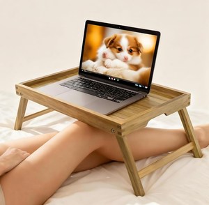 Plateau de lit en bois avec pieds pliants, <span class=keywords><strong>table</strong></span> portable pour le petit-déjeuner, ordinateur portable, pour manger, travailler au lit, sur le canapé et dans le salon - Product Image 5