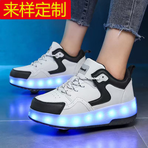 Chaussures à roulettes lumineuses en mesh pour enfants, taille 30-40, avec lumières LED pour jeux en extérieur - Product Image 5
