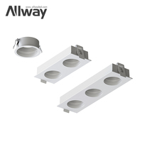 Foco Empotrable Modular de Aluminio con Diseño Moderno Antideslumbrante, Marco para Foco, IP44, 3 Años de Garantía, Uso Comercial en Interiores