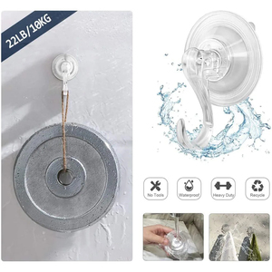 1Pcs Suction Cup <b>Hooks</b> Reusable Powerful Waterproof Shower <b>Hooks</b> Heavy Duty Vacuum Suction Hanger for Shower Window Towel Door - Product Image 2