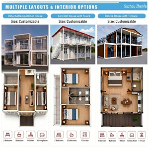 Casa Contenedor Moderna de Dos Pisos con Diseño de Lujo, Dormitorio Prefabricado, Casa Modular, <span class=keywords><strong>Alquiler</strong></span> Vacacional, Villa, Edificio de Oficinas, Baño - Product Image 3