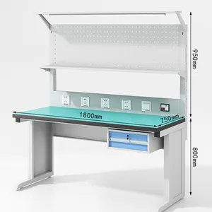 Établi ESD à usage intensif en acier Table de travail Poste de travail d'atelier Établi avec tiroirs