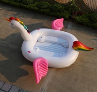 Île flottante gonflable géante pour fête, licorne flamant rose, pour 6 personnes, pour divertissement et fête