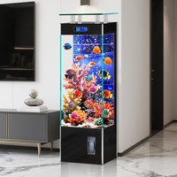 Nouveau modèle 2026 : Grand aquarium vertical rectangulaire intégré en verre ultra-transparent pour bureau à domicile
