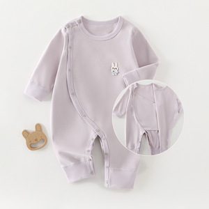 Mameluco <span class=keywords><strong>de</strong></span> Bebé <span class=keywords><strong>de</strong></span> Doble Capa para Protección Abdominal, Sin Costuras, Primavera-Otoño, Manga Larga, Cómodo, <span class=keywords><strong>de</strong></span> Algodón Puro, Mono para Bebé - Product Image 1