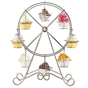 Wideal OEM Wedding Birthday Party Cake Decorations Creative New DIY Baking 8 Cups Rotating Ferris Wheel Cake Stand