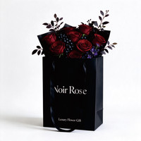 Sacs en papier d'art personnalisés de grande taille, sacs cadeaux de mariage imprimés colorés et sacs d'emballage pour bouquets avec poignées en ruban