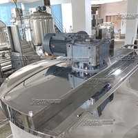 Réservoir de mélange en acier inoxydable à une seule couche 2000L avec agitateur, mélangeur de liquide alimentaire chimique industriel pour le traitement