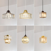 Lustre moderne en cristal de luxe léger pour salle à manger, luminaire suspendu minimaliste pour comptoir de bar et entrée, fixation à tête unique LED E12