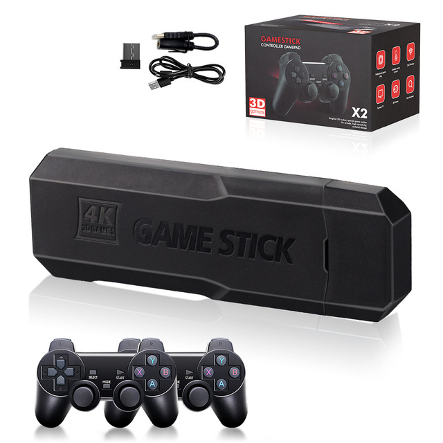 Video Gamepad Console 2.4G Wireless Controller HD Game Stick Box 4K 10000 Games 64GB Classic Retro TV Games for FC PS1 GBA