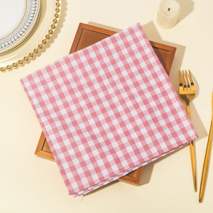Serviette en tissu <span class=keywords><strong>à</strong></span> <span class=keywords><strong>carreaux</strong></span> en <span class=keywords><strong>coton</strong></span>, tissu teint en fil réutilisable et <span class=keywords><strong>à</strong></span> séchage rapide, pour la mise en place <span class=keywords><strong>de</strong></span> la <span class=keywords><strong>table</strong></span> des restaurants occidentaux, essuie-tout <span class=keywords><strong>de</strong></span> cuisine - Product Image 3