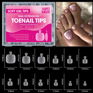 Faux ongles d'orteils ultra-fins à couverture complète, transparents mats, sans lime, à presser, pour salon de manucure, vente en gros - Product Image 3
