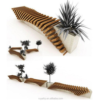 Banc de jardin moderne en bois massif pour parcs, hôpitaux, écoles, mobilier extérieur design pour patio