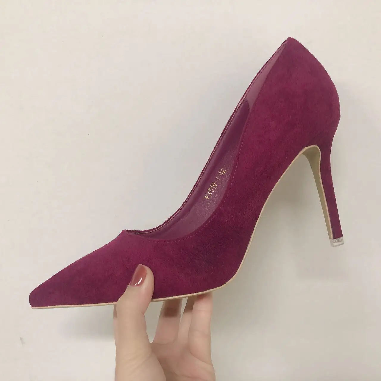 Gran tamaño 42 43 Sepatu Wanita Sexy de moda de cuero de gamuza vestido de falda de las mujeres tacones para zapatos de mujer