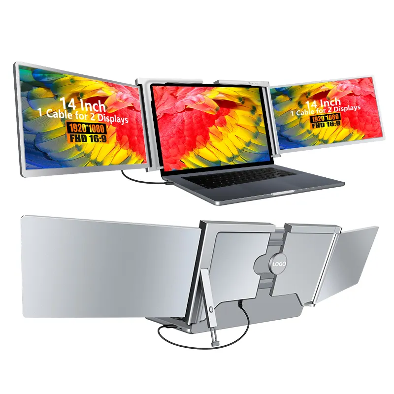 flex 14 inch two extra monitor to your laptop with bracket support