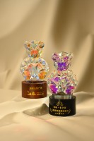 Trophées d'ours gravés lumineux en cristal pour événements d'équipe d'enfants, médailles et plaques durables – Vente directe usine