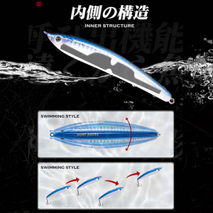 Leurre de pêche Hunthouse 100mm 33g Sinking Pencil, imprimé en 3D, appât dur pour eau salée et eau douce, pour bar, brochet, truite, brochet. - Product Image 3