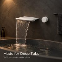 Robinet mélangeur cascade chaud/froid en cuivre à poignée unique, avec valve en céramique, moderne et minimaliste, pour lavabo encastré mural
