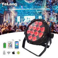Yelang 12*18w Projecteurs LED sans fil RGBWA+UV pour scène, éclairage de mariage, projecteurs à batterie avec contrôle DMX512, culot E27, étanche